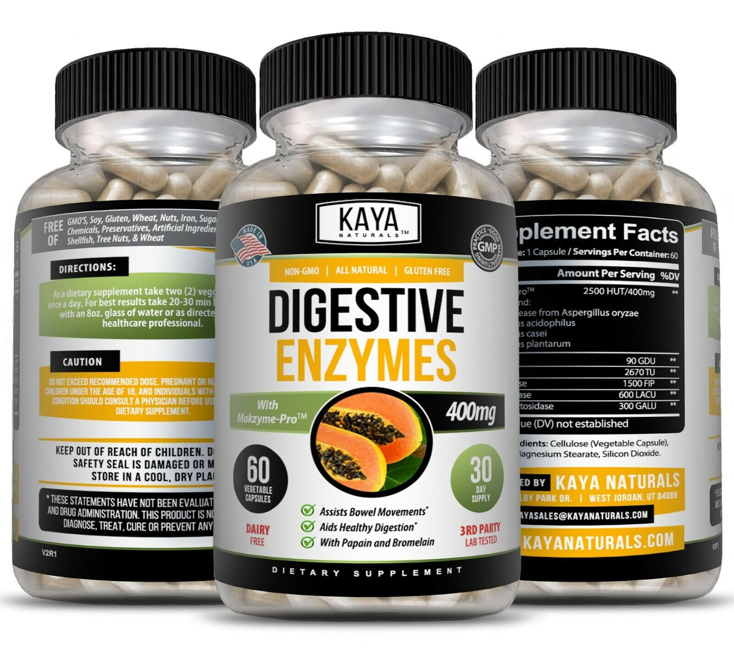 Digestive Enzymes w/ Prebiotic & Probiotics, Gas, Constipation & Bloating Relief