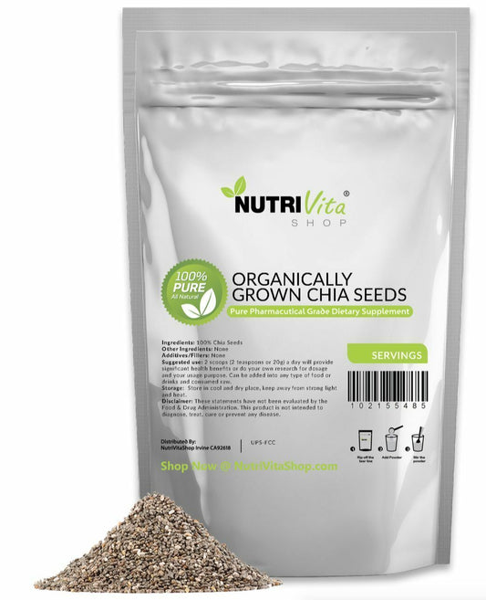 100% PURE BLACK CHIA SEEDS VEGAN GLUTAN-FREE nonGMO GROWN ORGANIC USA KOSHER