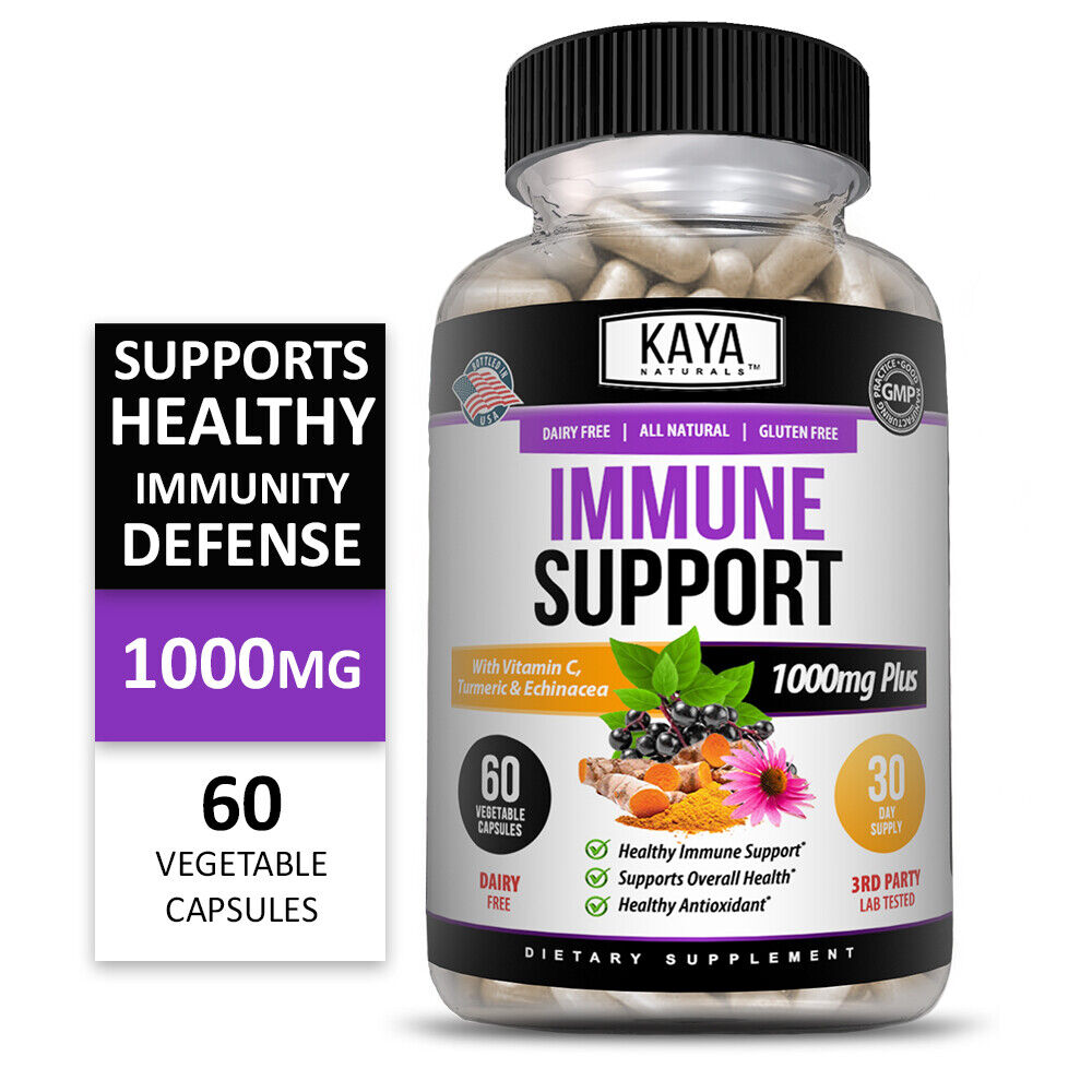 Immune System Booster, Vitamin C, Elderberry, Zinc, Probiotics, Echinacea