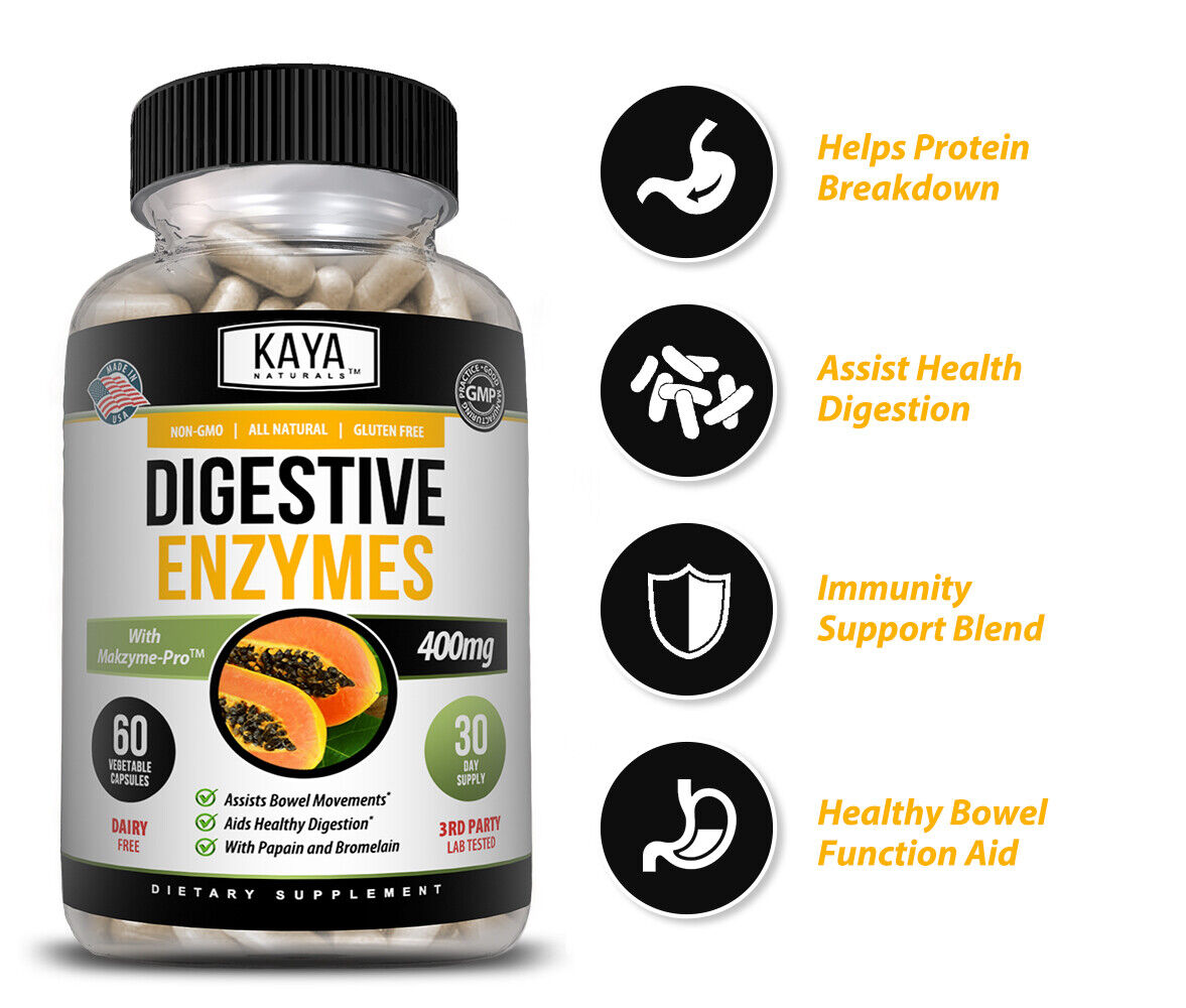 Digestive Enzymes w/ Prebiotic & Probiotics, Gas, Constipation & Bloating Relief