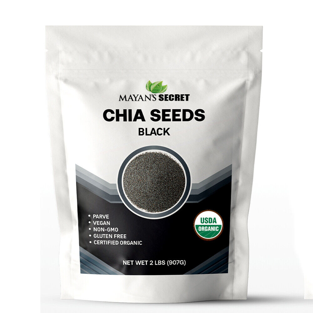 2 LB 100% PURE PREMIUM BLACK CHIA SEEDS VEGAN GLUTEN-FREE Non-GMO USDA ORGANIC