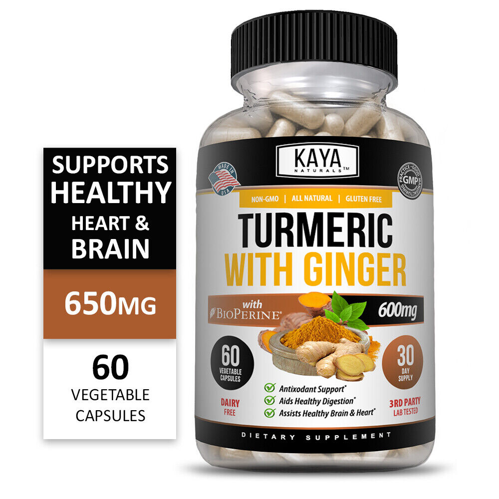 Turmeric Curcumin with Ginger + Black Pepper, Joint Pain Maxx Strength Capsules